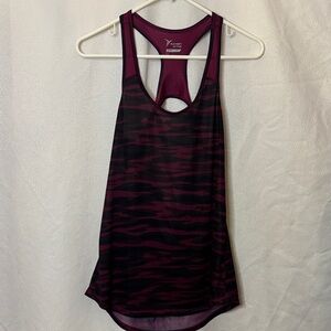 Old Navy Active Go-Dry Racerback Tank Top S Pink Camo Mesh Workout